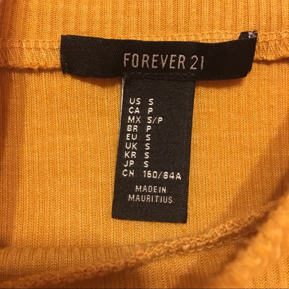 F21 Mustard Turtleneck Crop Top - Picture 6 of 6